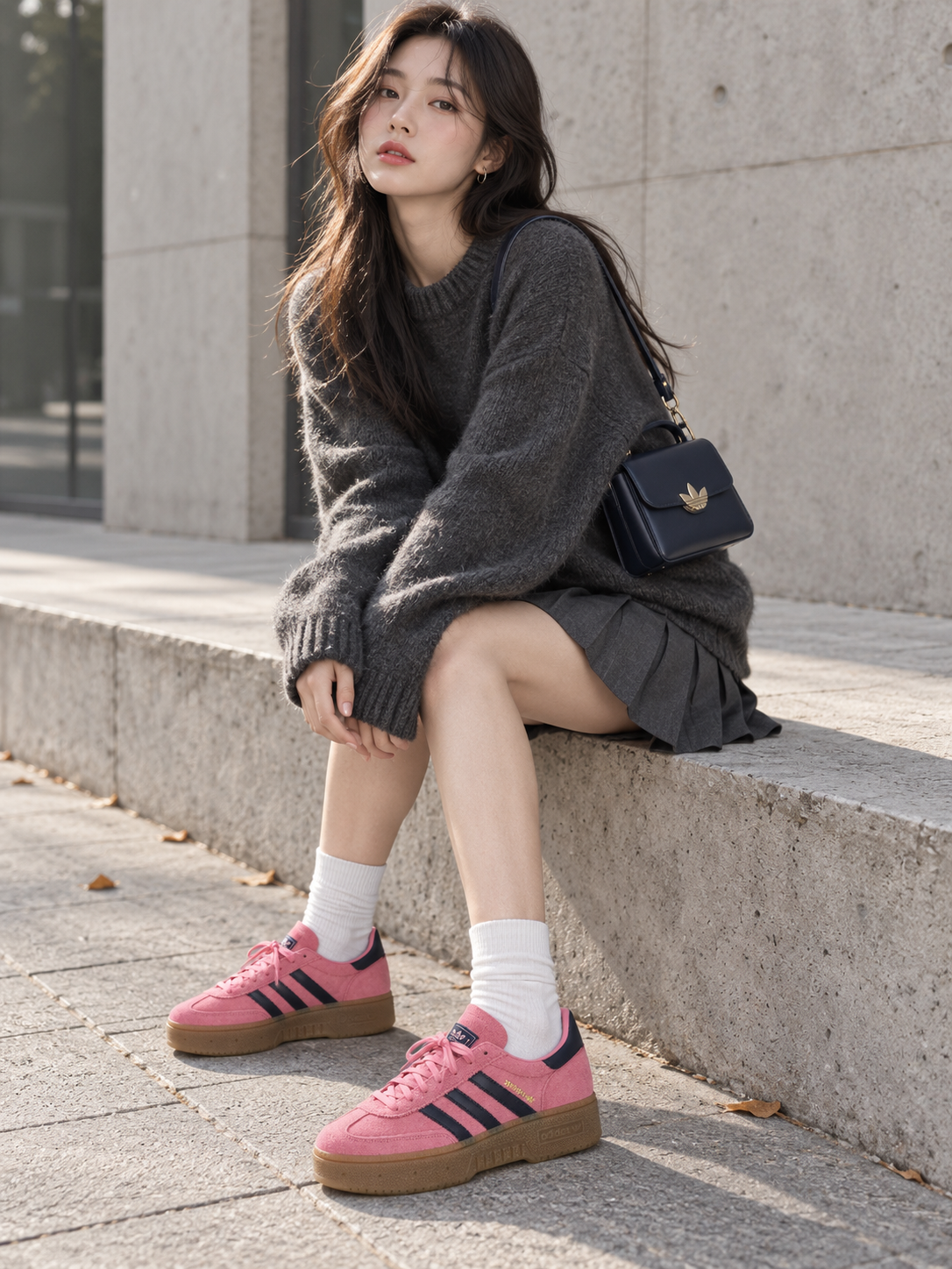 浅粉Spezial Bold甜酷穿搭示意