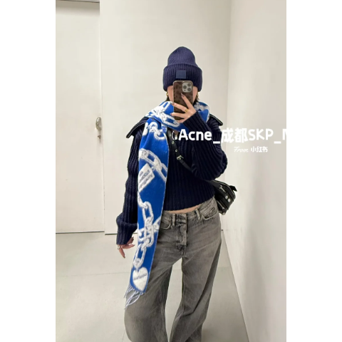 Acne Studios 羊毛羊驼混纺提花围巾参考网图