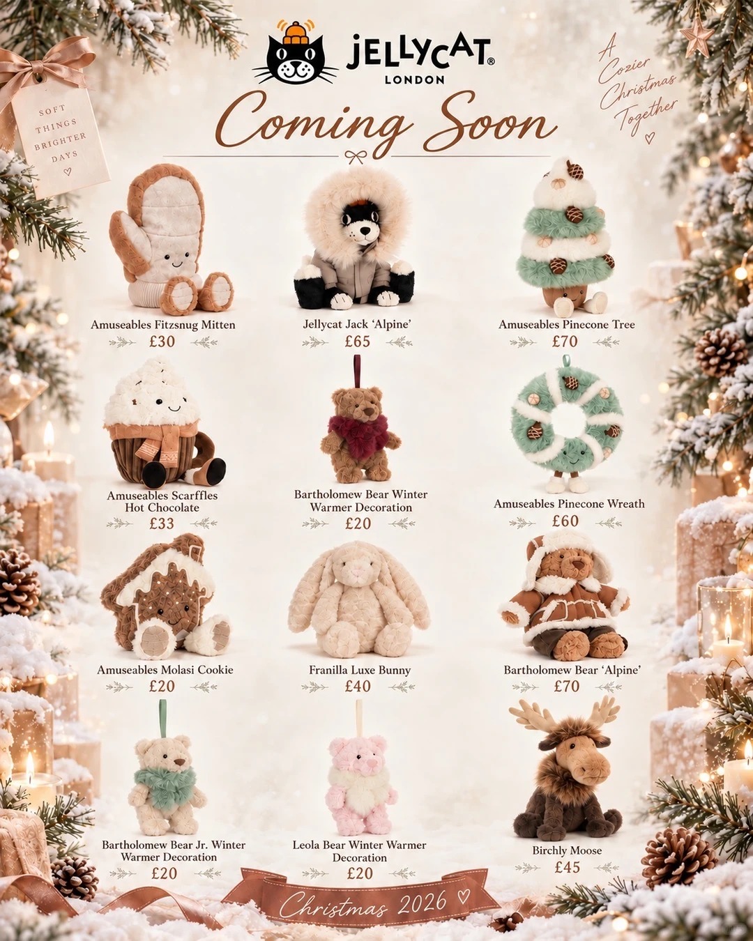 Jellycat 圣诞新品款式与价格参考