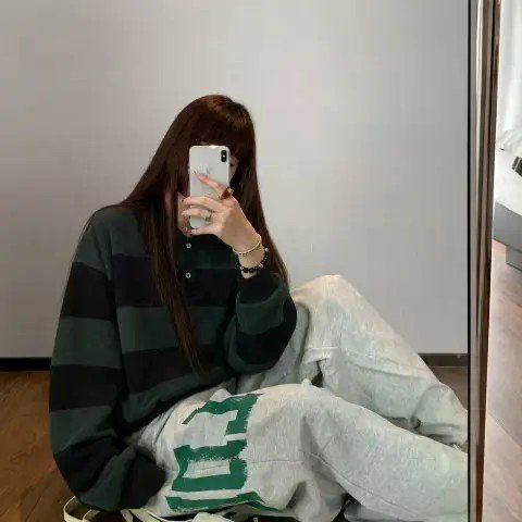 Acne Studios 绿色条纹棉质毛衣参考网图