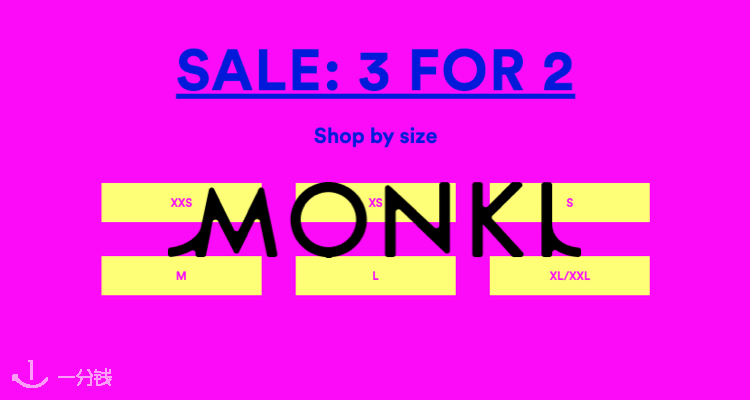 Monki,5.9折+折上9.8折