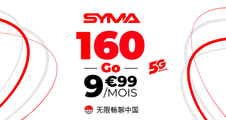 Syma Mobile套餐巨惠5.99€起!9.99€享160G流量🔥5G信号!