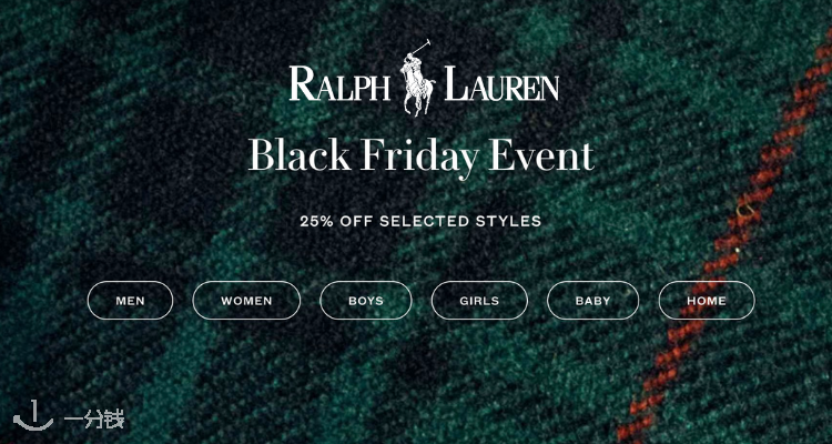 Ralph Lauren,全场7.5折