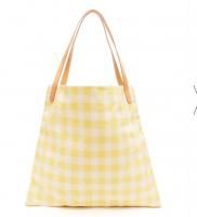 黄色格子tote