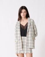 方格西服外套