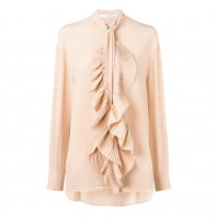 GIVENCHY荷叶边真丝衬衫