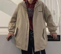双面格子拉链夹克