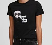 KARL＆CHOUPETTE IKONIK 黑色T恤