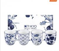 青花瓷茶杯4件套