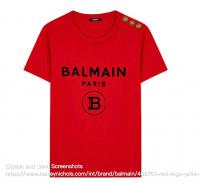 Balmain 红色纽扣T恤
