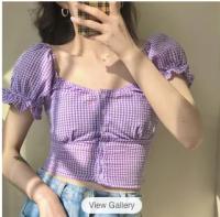 紫白格子上衣 >>