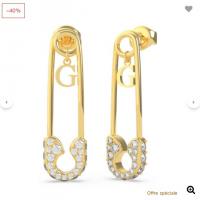 Guess金色别针耳环 >>