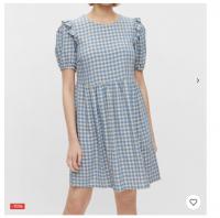 蓝格子连衣裙 >>