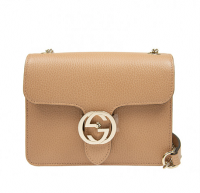 Gucci 米色皮革链条包