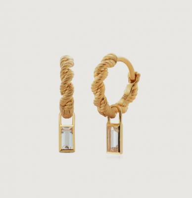 金色长方形耳坠套装