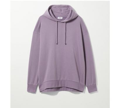 藕荷色连帽卫衣