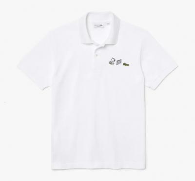 双LOGO白POLO衫
