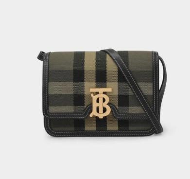 Burberry绿色格纹包包