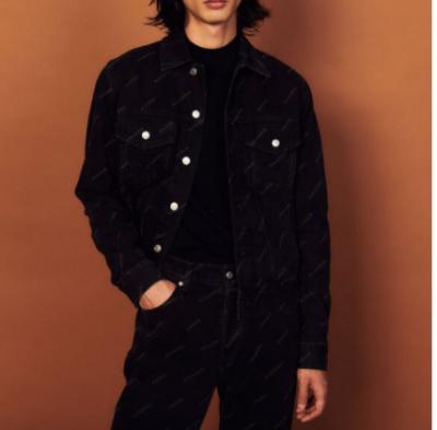 黑色Paris牛仔外套