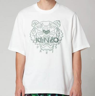 灰绿刺绣虎头白Tee