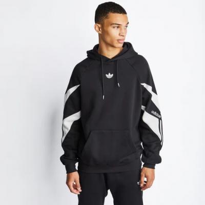 adidas黑白连帽卫衣