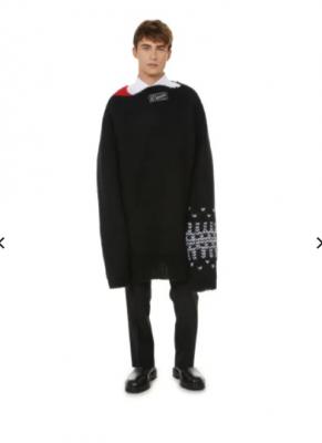 RAF SIMONS 男士黑色毛衣