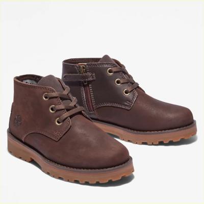 大童棕色麂皮Chukka35码