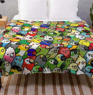 一群鹦鹉们毯子中号
