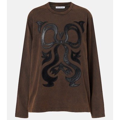 Acne Studios Edden皮革饰边棉质上衣