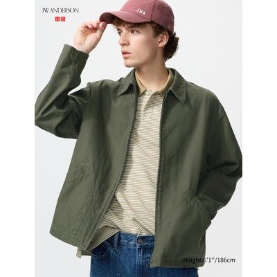 JWA 男款橄榄绿拉链夹克
