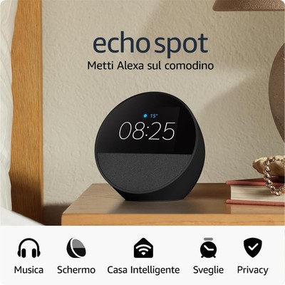 Amazon 亚马逊 Echo Spot 智能闹钟音箱 2024款 黑色
