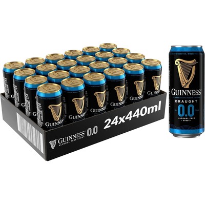 健力士 Guinness Draught 0.0 无醇黑啤 440ml×24罐