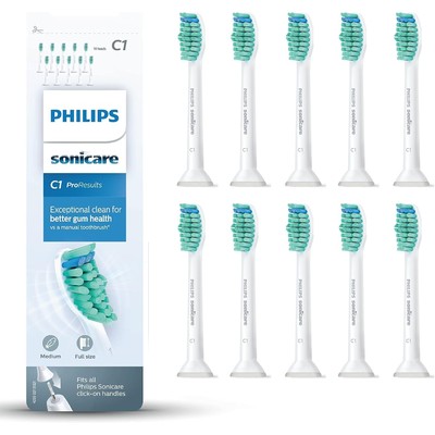 Philips 飞利浦 Sonicare C1 ProResults 标准声波牙刷头 10支装 白色(HX6010/32)