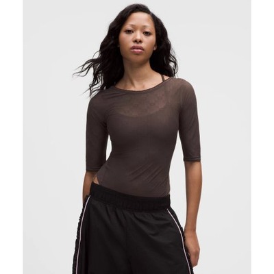 lululemon x GANNI网眼提花半袖连体衣·棕色