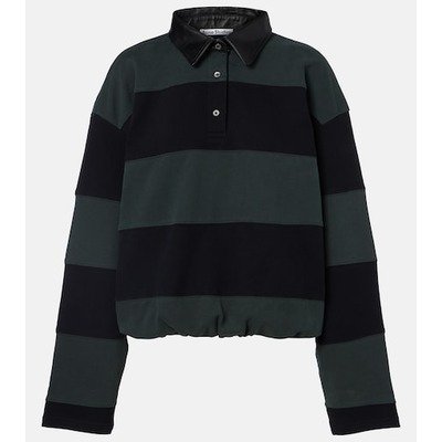 Acne Studios 绿色条纹棉质毛衣