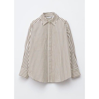 Chemise oversize · Rayures blanches/marron