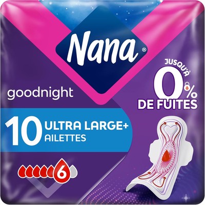 Nana Goodnight夜用超长卫生巾 10片带护翼