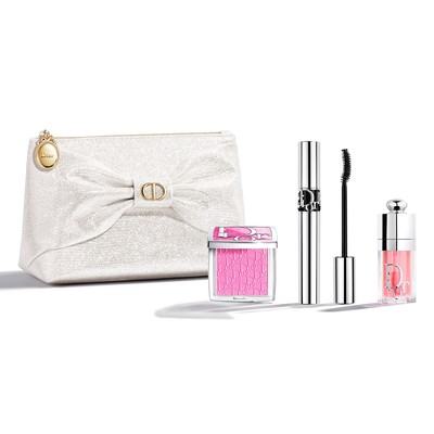 Dior 限定彩妆三件套(唇油001 Pink 6ml+睫毛膏090 Black 6g+腮红001 Pink 4.5g+限定化妆包)