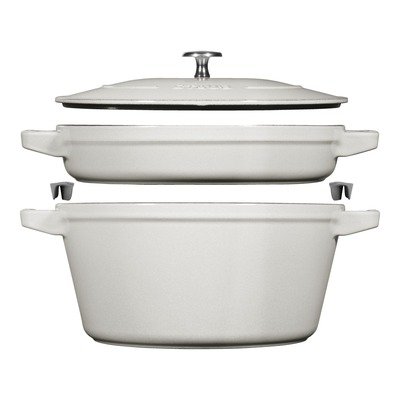 Staub白松露色可叠放锅具2件套