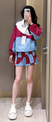 Repleat 高腰褶裥网球裙