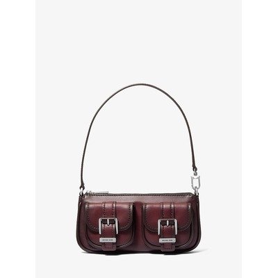 Michael Kors Zoe酒红色皮革小手拿包