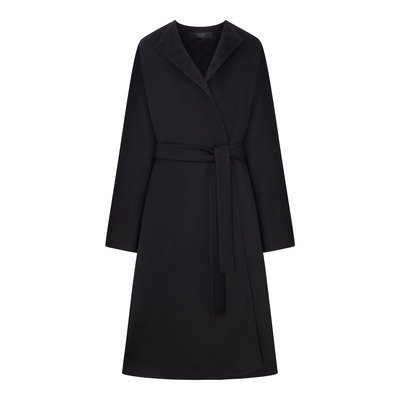 Gucci Long Silk And Wool Coat With Gg Lining