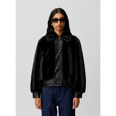 Claudie Pierlot 仿皮草短外套|黑色|11009224
