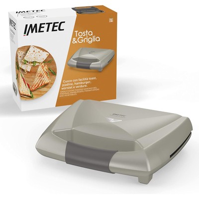 Imetec Tosta&Griglia 800W 电热三明治烤盘(浅灰色)