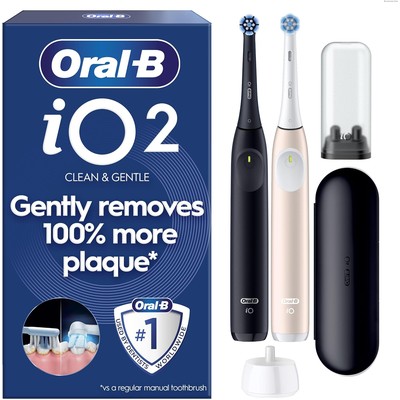Oral-B iO2 电动牙刷 双支装 黑色+粉色(含2个刷头)