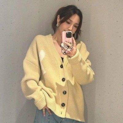 AMI Paris绿色logo羊毛开衫