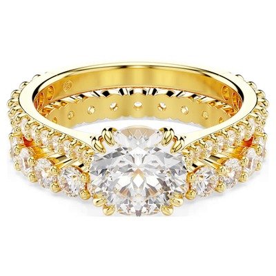 Swarovski Stilla白色圆形切割戒指套装(2枚)
