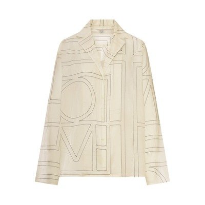 Toteme SILK SHIRT WITH MONOGRAM EMBROIDERY