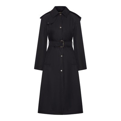 Burberry黑色连帽尼龙长外套 UK6/8