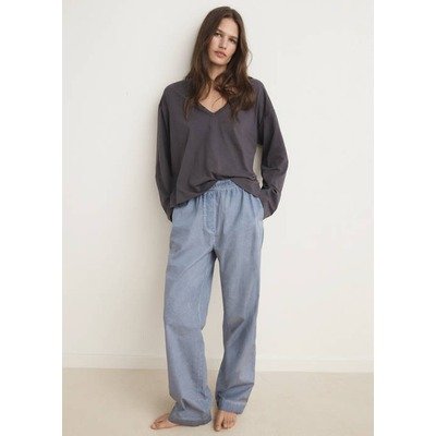 Mango Outlet 棉质袖口细节睡衣上衣|炭灰色
